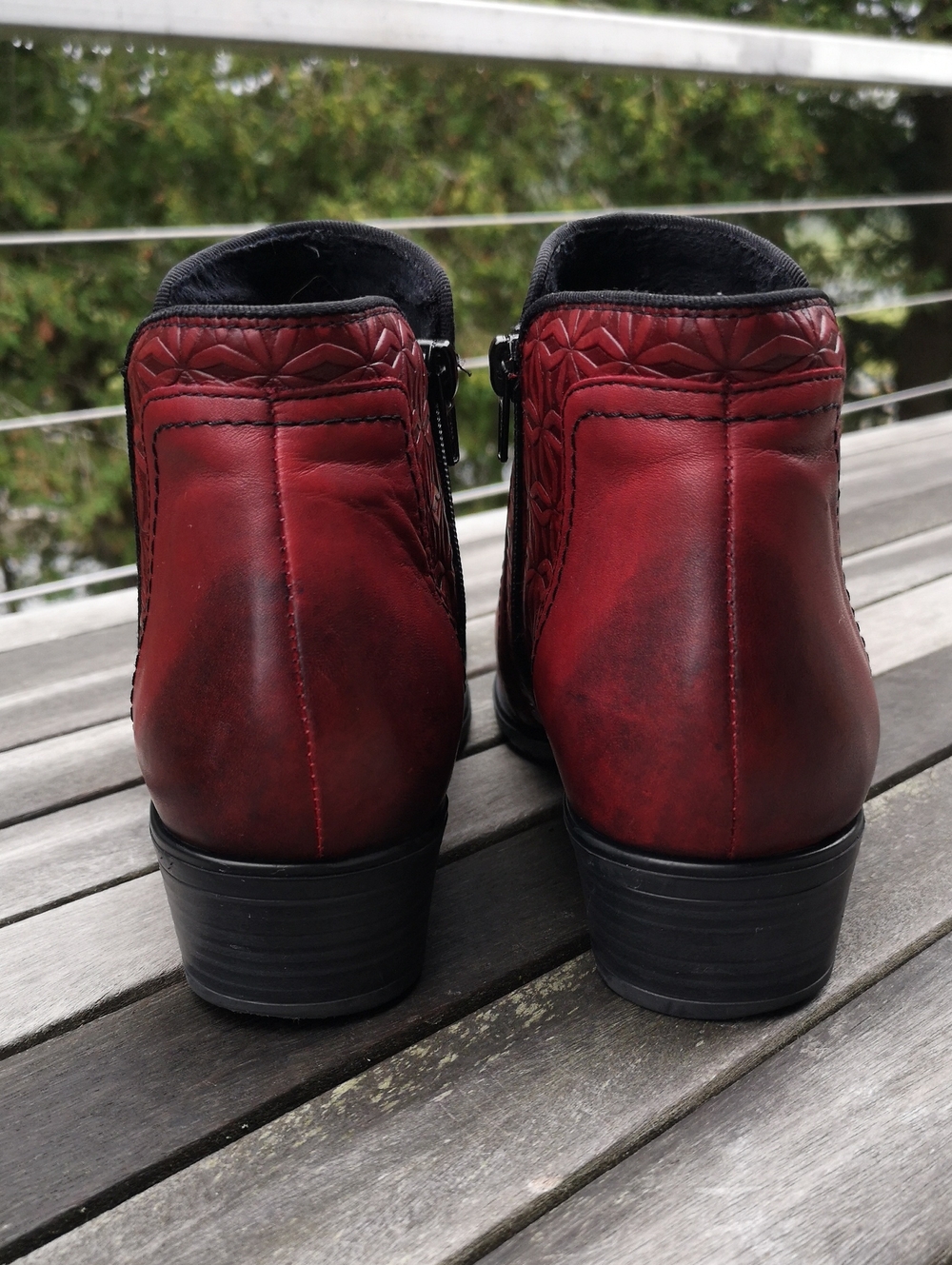 Remonte patterned red leather ankle boots - Picture 9 of 15